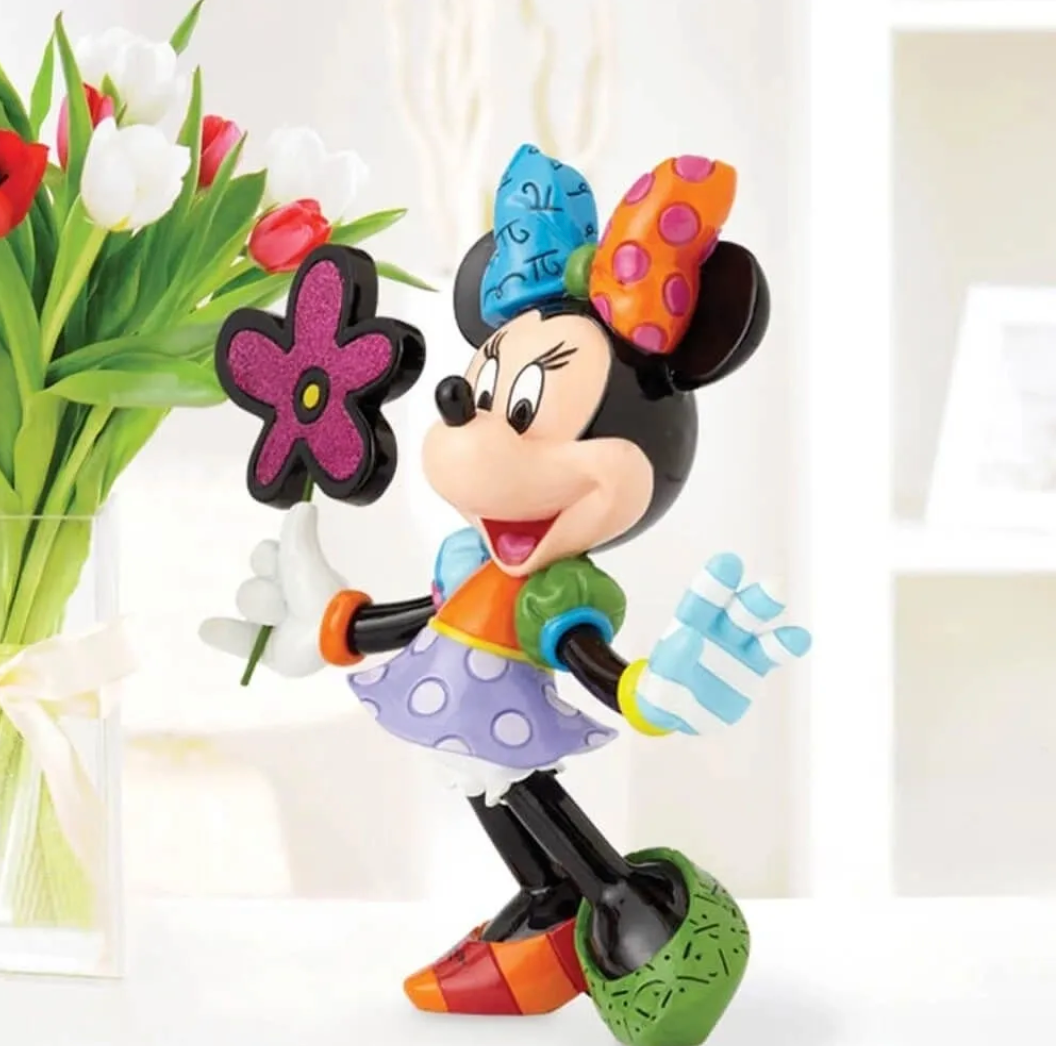DISNEY BRITTO MINNIE MOUSE WITH FLOWERS FIGURINE - LARGE