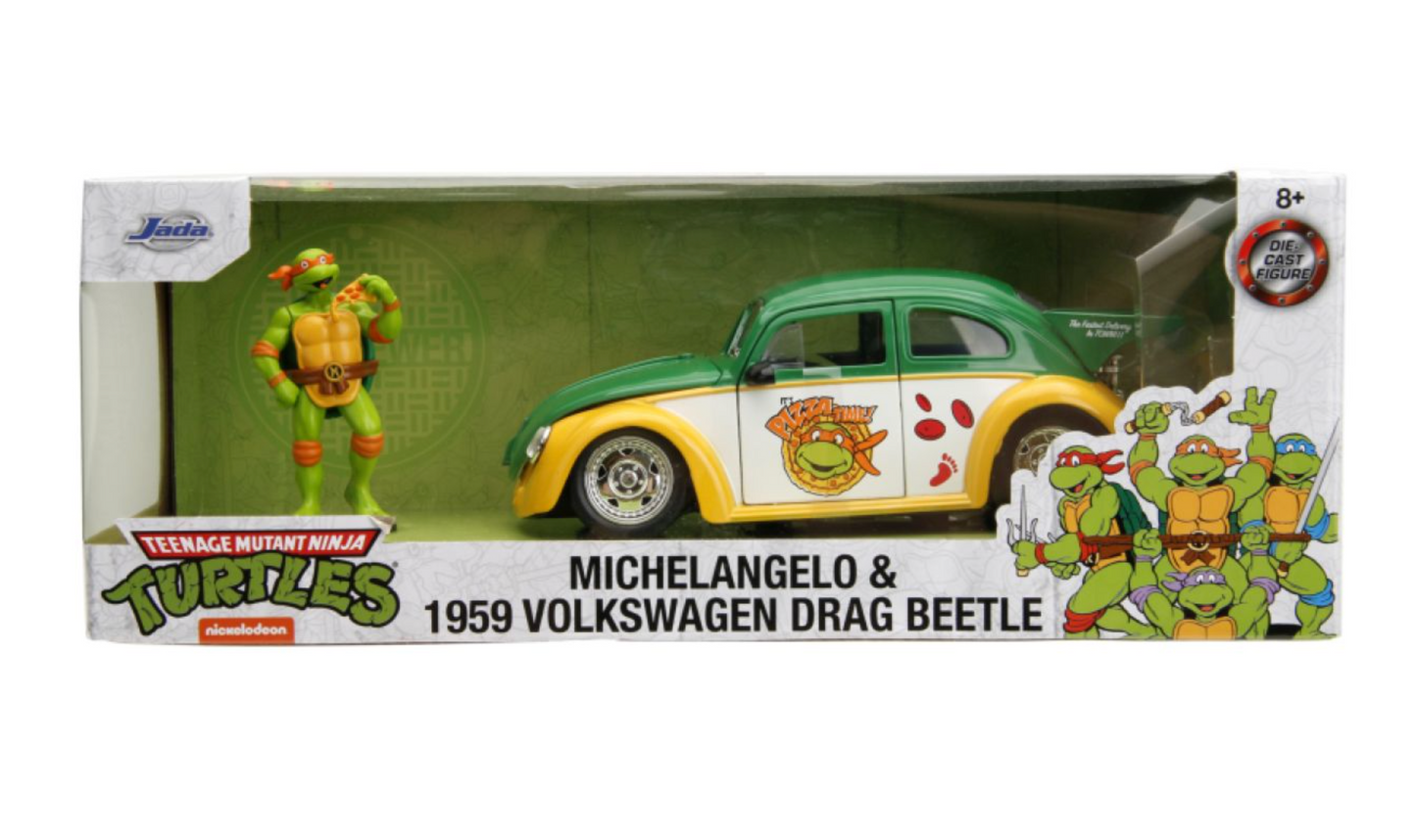 Teenage Mutant Ninja Turtles (TV 1987) - VW Beetle with Michelangelo 1:24 Scale