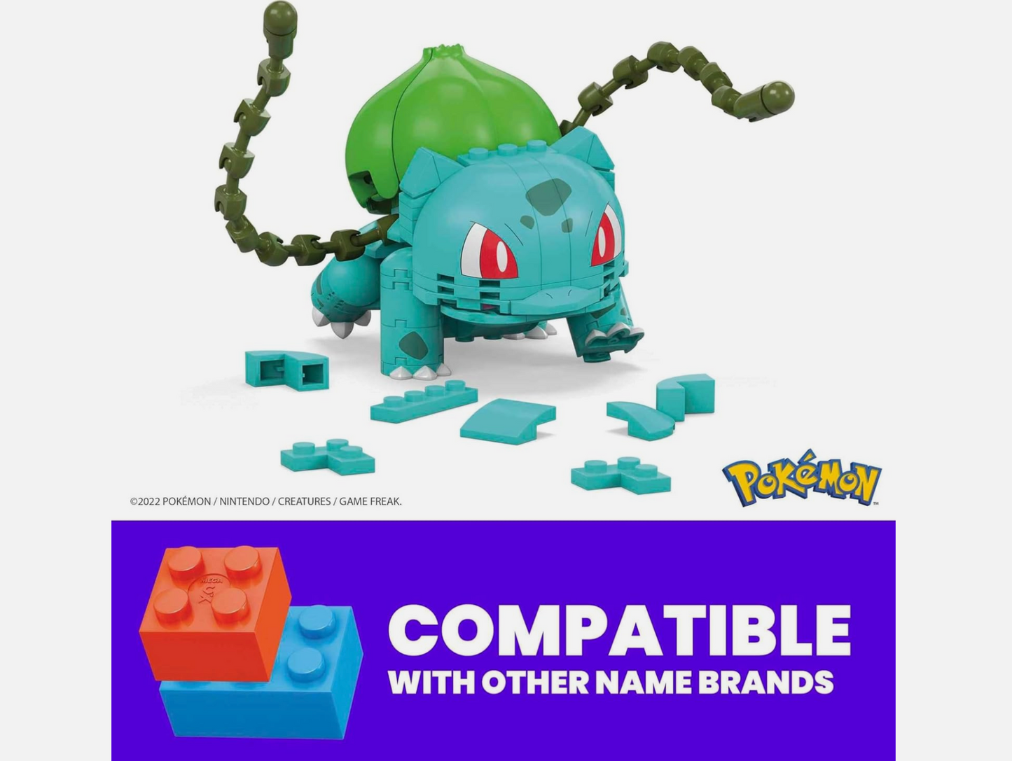 Pokemon -Bulbasaur Build & Show Mega Contrux Construction Set (215 Pieces) (Copy) (Copy)
