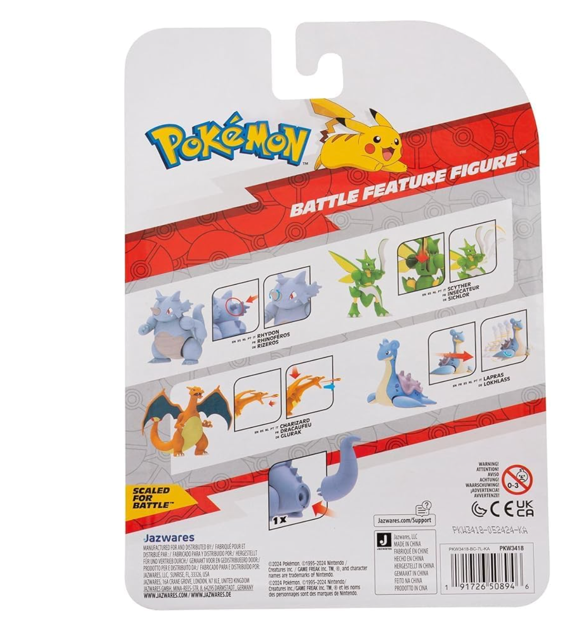 Pokemon - Rhydon Battle Feature Deluxe 4.5" Action Figure