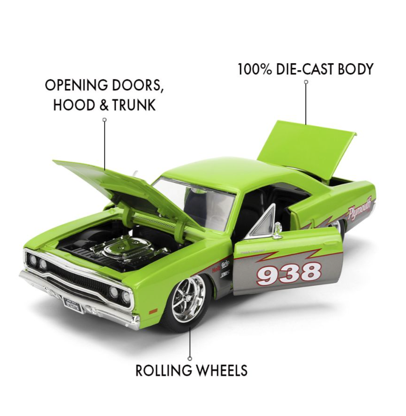 Big Time Muscle - 1970 Plymouth Road Runner 1:24 Scale Diecast Vehicle