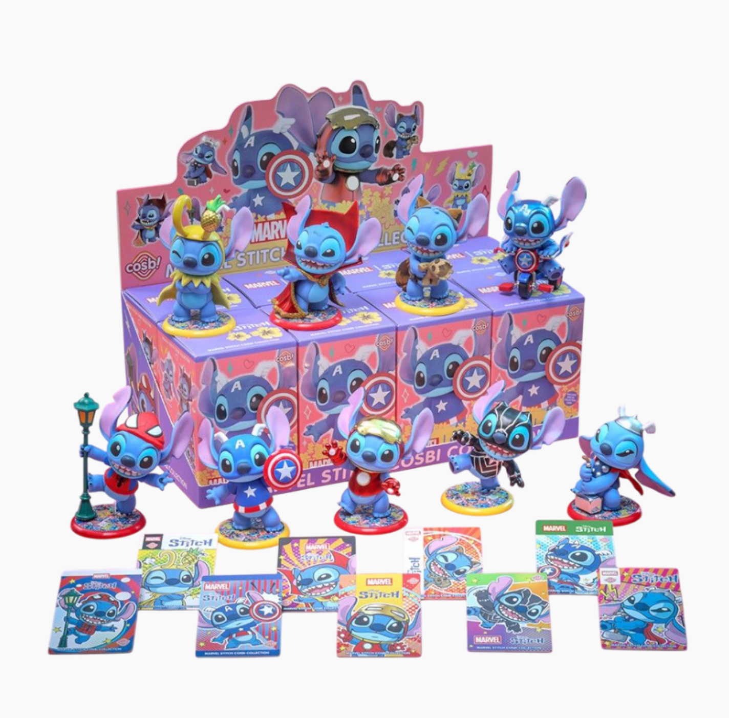 Marvel Comics - Stitch as Marvel Characters Cosbi Collection (Display of 8) Pre-order