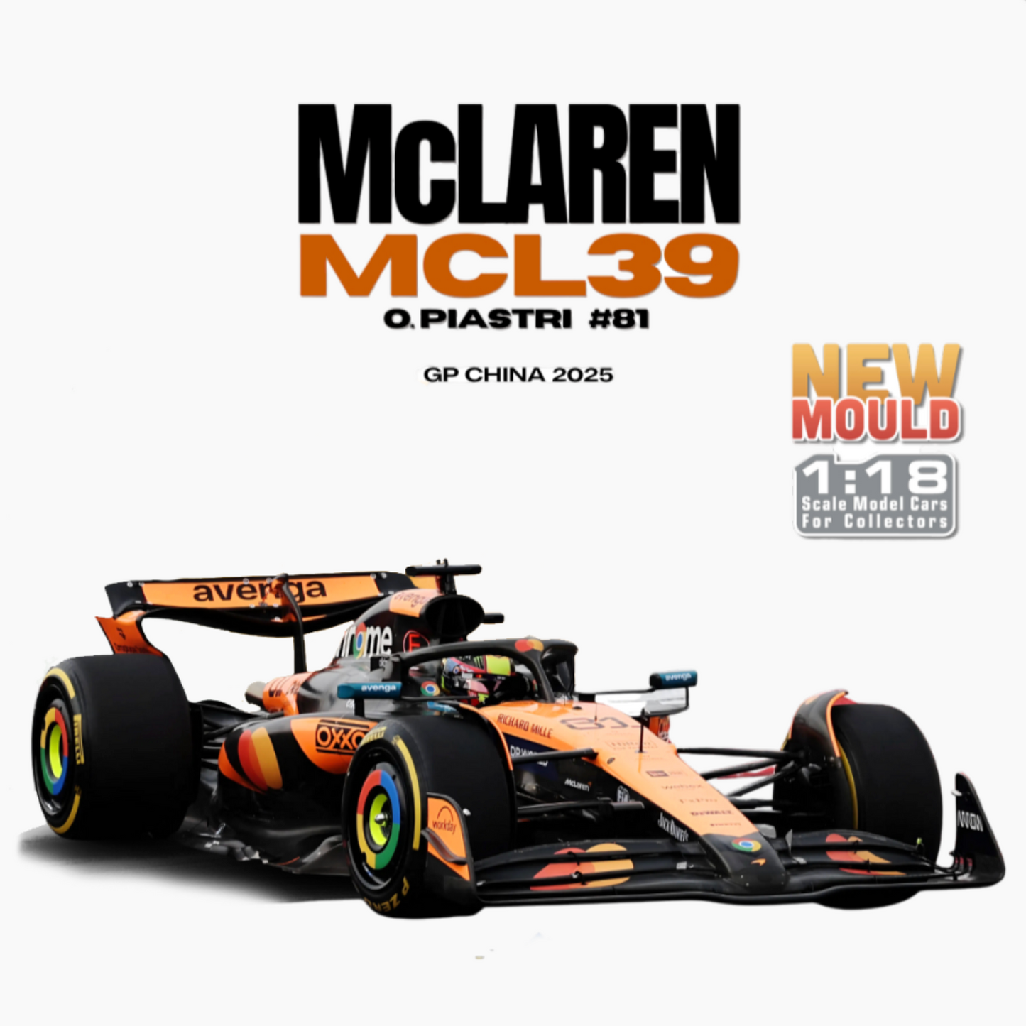 Formula 1 - MCLaren MCL39 O.Piastri #81 (GP China 2025) 1:18 Scale Diecast Vehicle