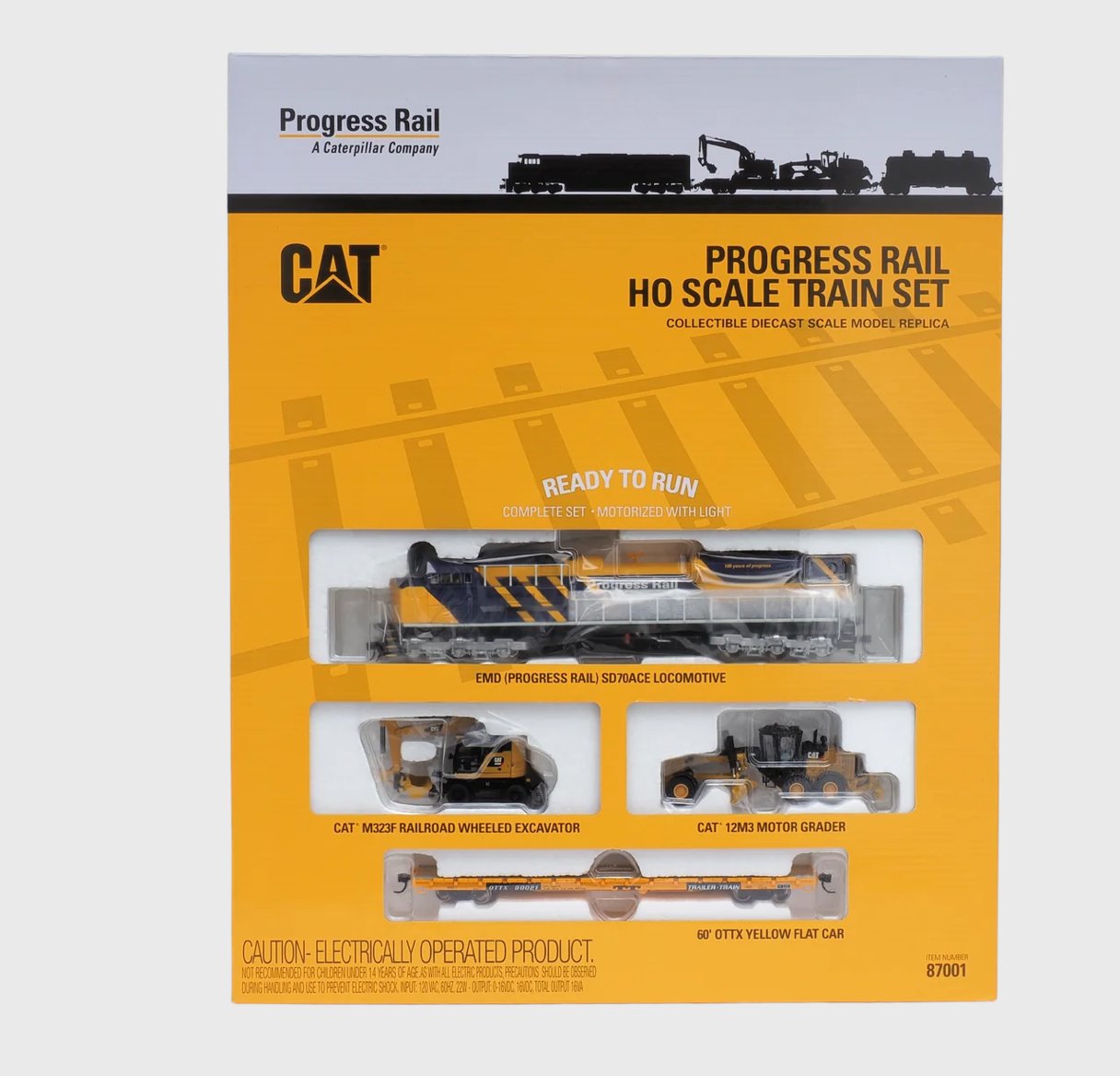 Caterpillar Progress Rail HO Train Set