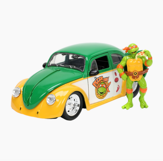 Teenage Mutant Ninja Turtles (TV 1987) - VW Beetle with Michelangelo 1:24 Scale