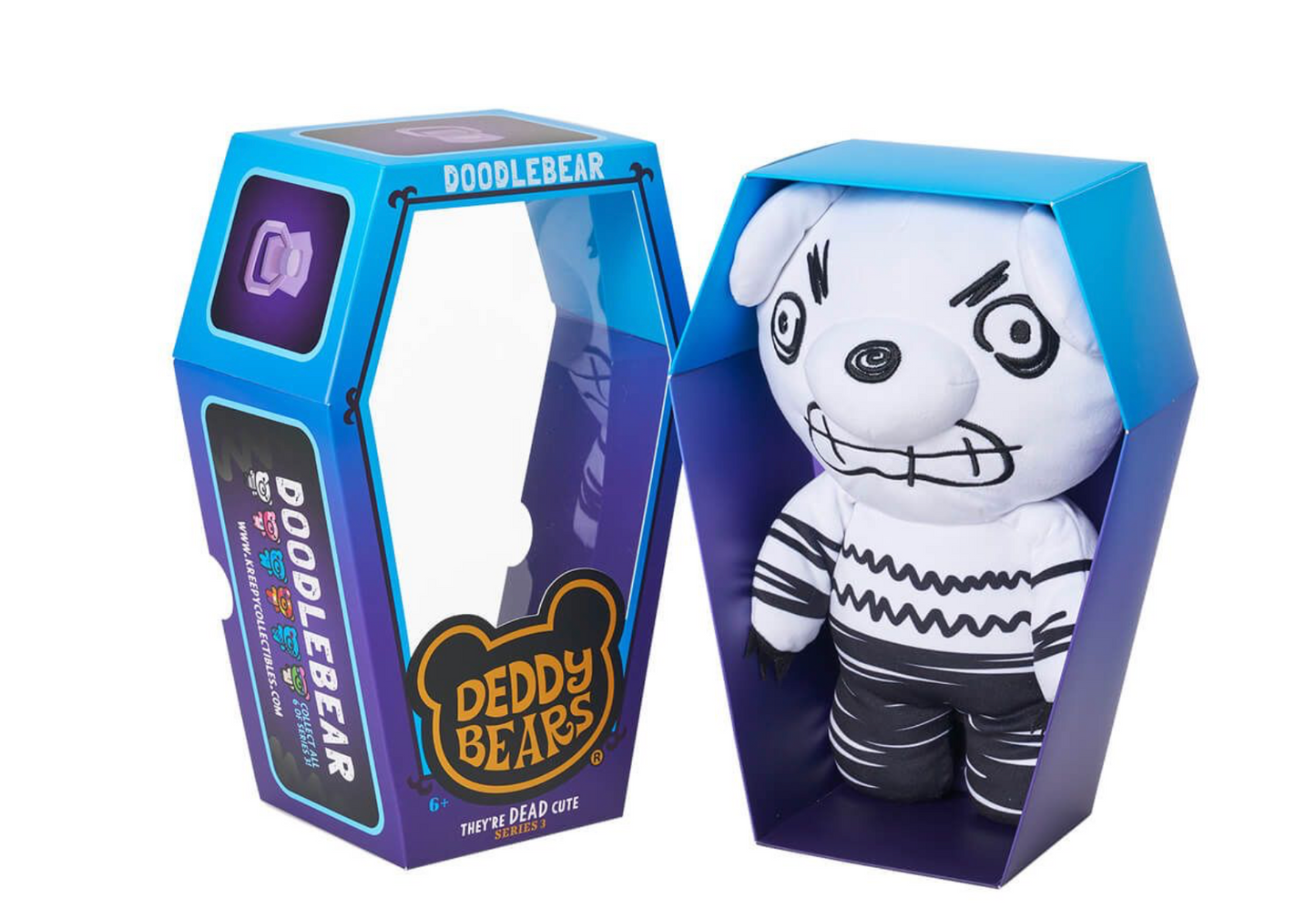 DEDDYS BEAR SERIES 3 PLUSH IN COFFIN - DOODLEBEAR