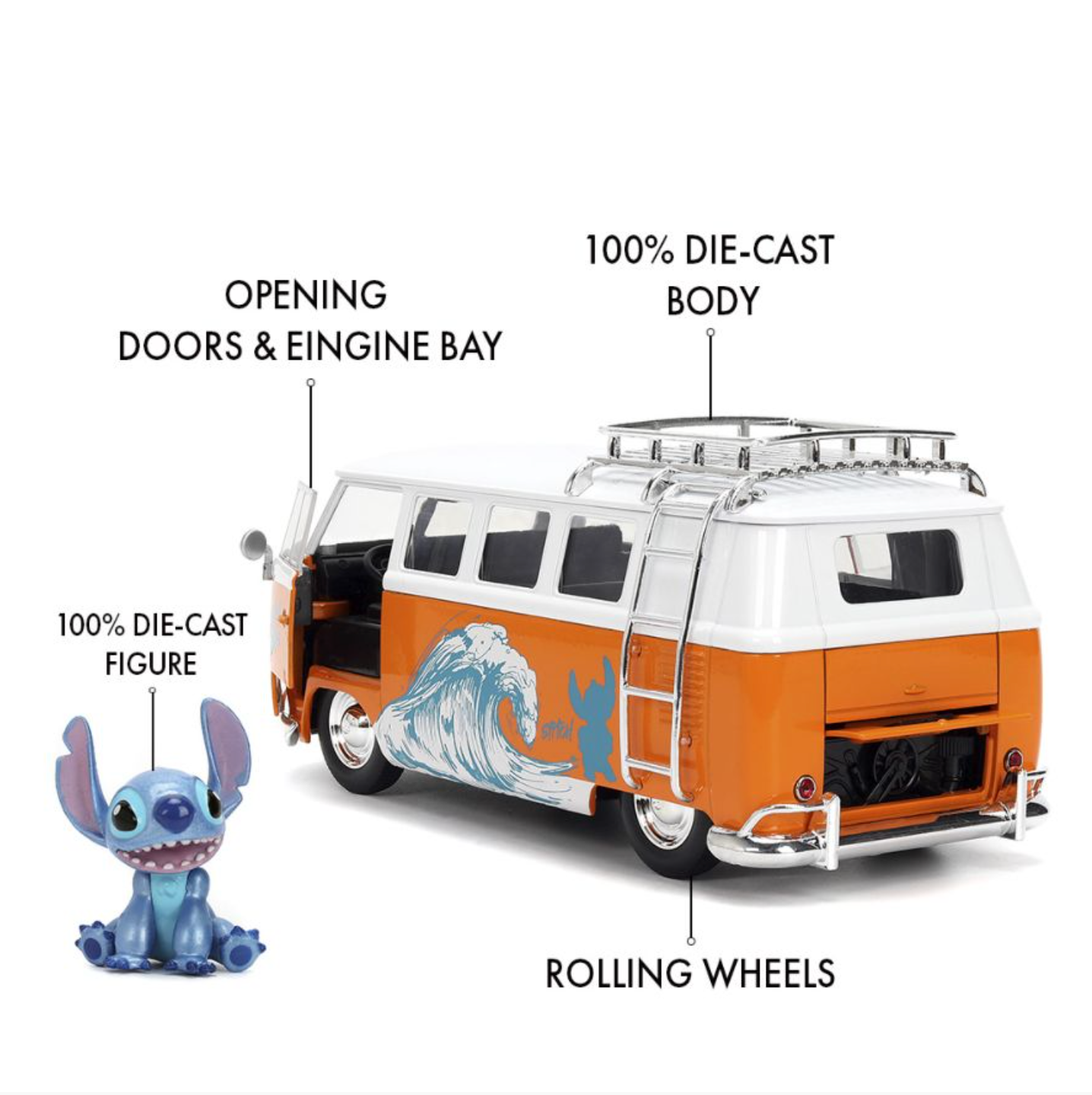 Lilo & Stitch - VW Bus 1:24 Scale Diecast Vehicle with Figure