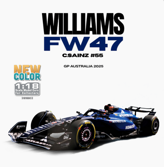 Formula 1 - Williams FW47 C.Sainz #55 (GP Australia 2025) 1:18 Scale Diecast Vehicle