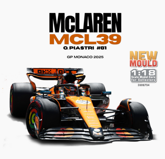 Formula 1 - MCLaren MCL39 O.Piastri #81 (GP Monaco 2025) 1:18 Scale Diecast Vehicle