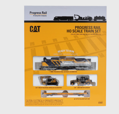 Caterpillar Progress Rail HO Train Set