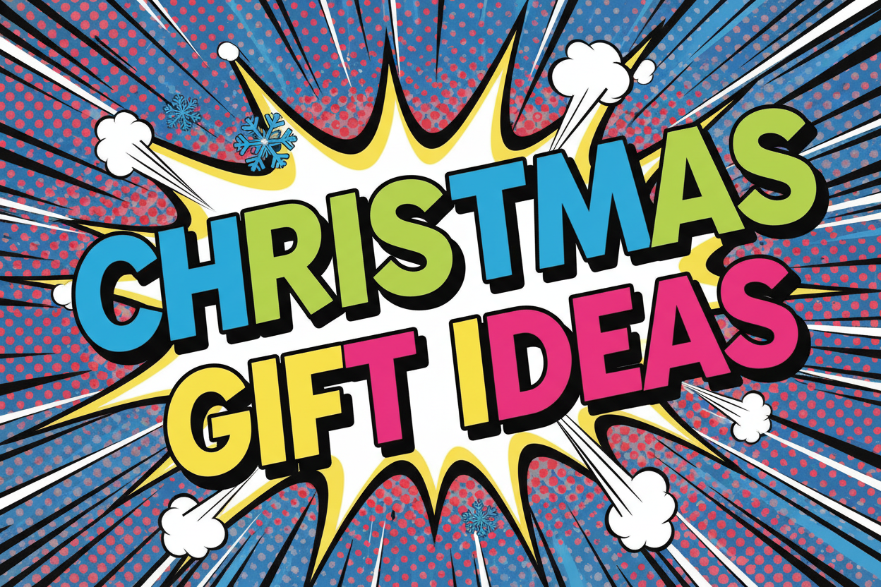 Christmas Gift IDeas Text image in Pop Cultuer stye